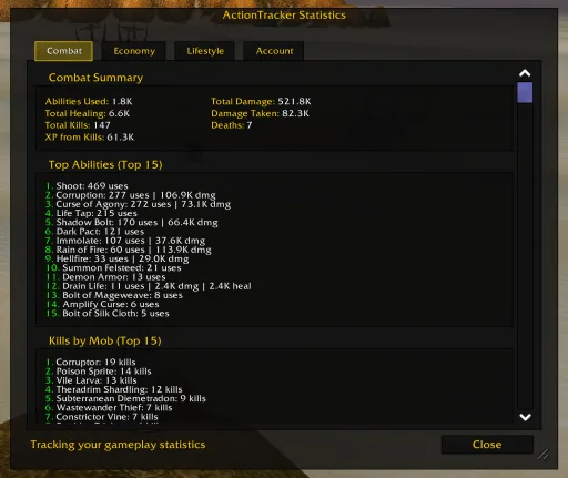 ActionTracker Combat Tab