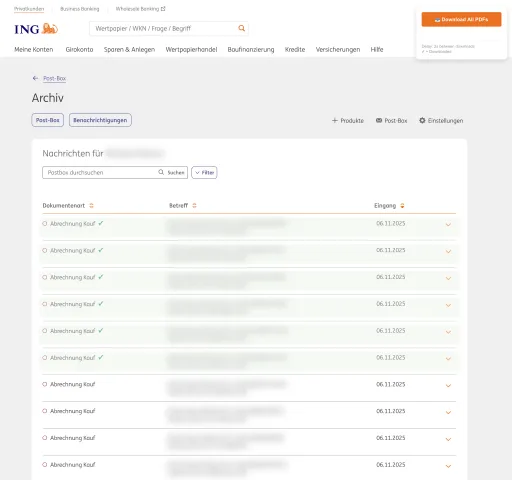 ING Postbox Downloader Screenshot