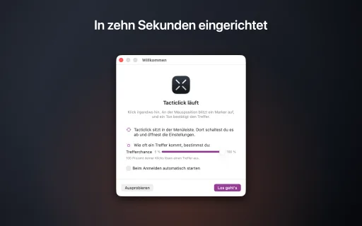 Das Willkommen-Fenster beim ersten Start