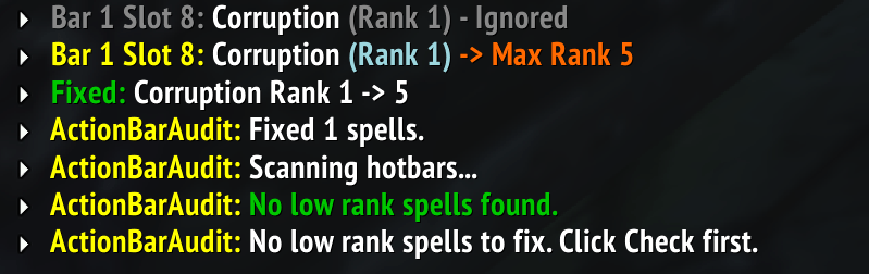 ActionBarAudit Zauberbuch-Buttons