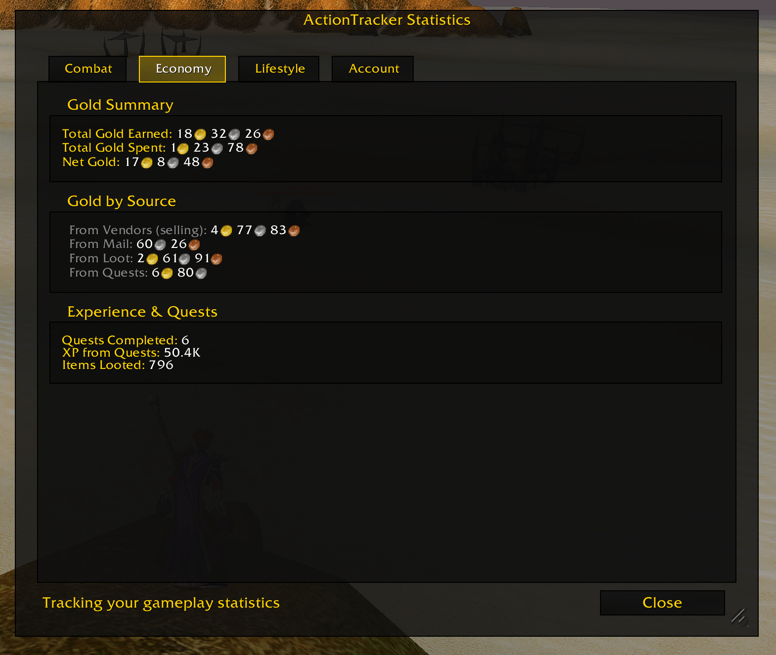 ActionTracker Economy Tab