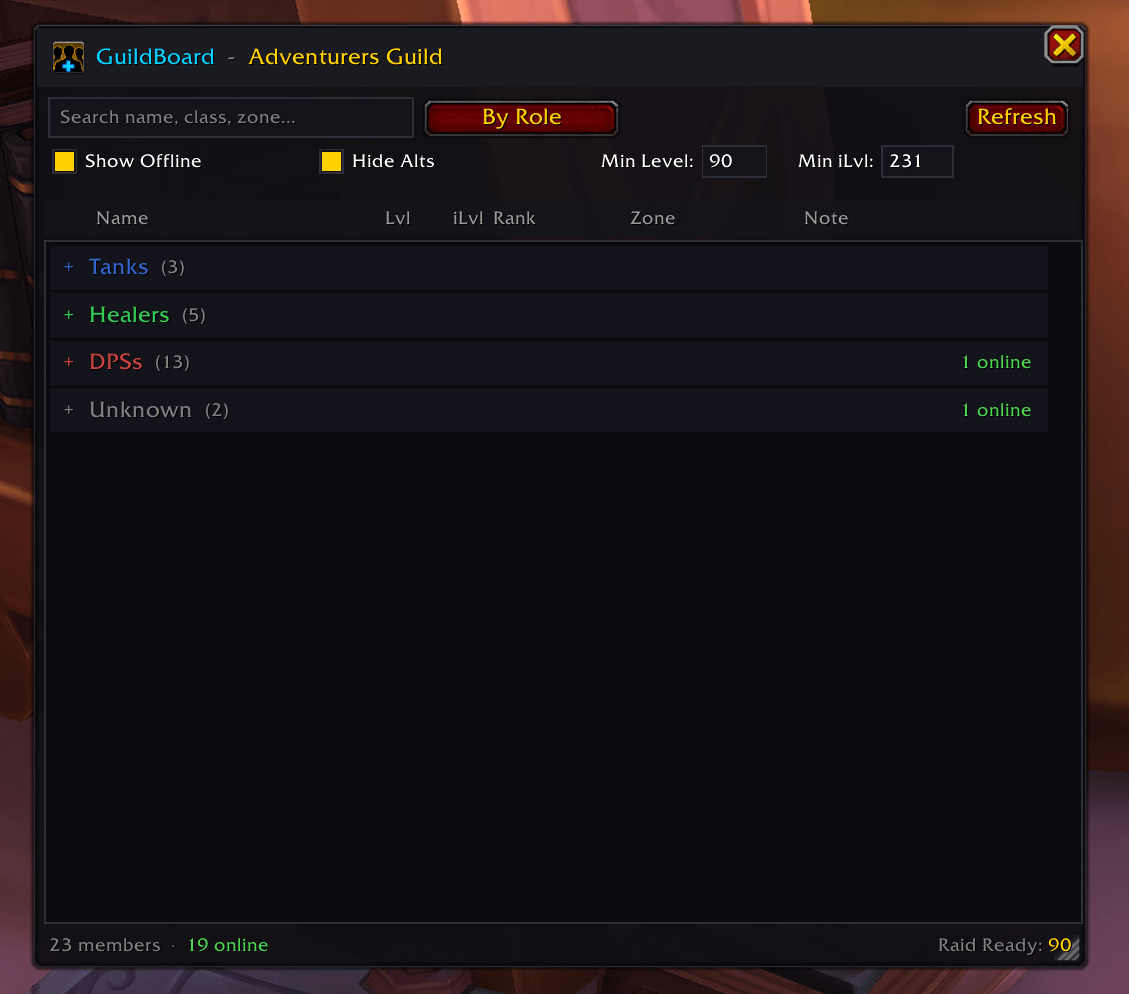 GuildBoard Übersicht