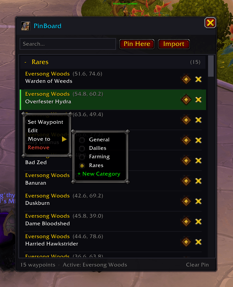 PinBoard Hauptfenster